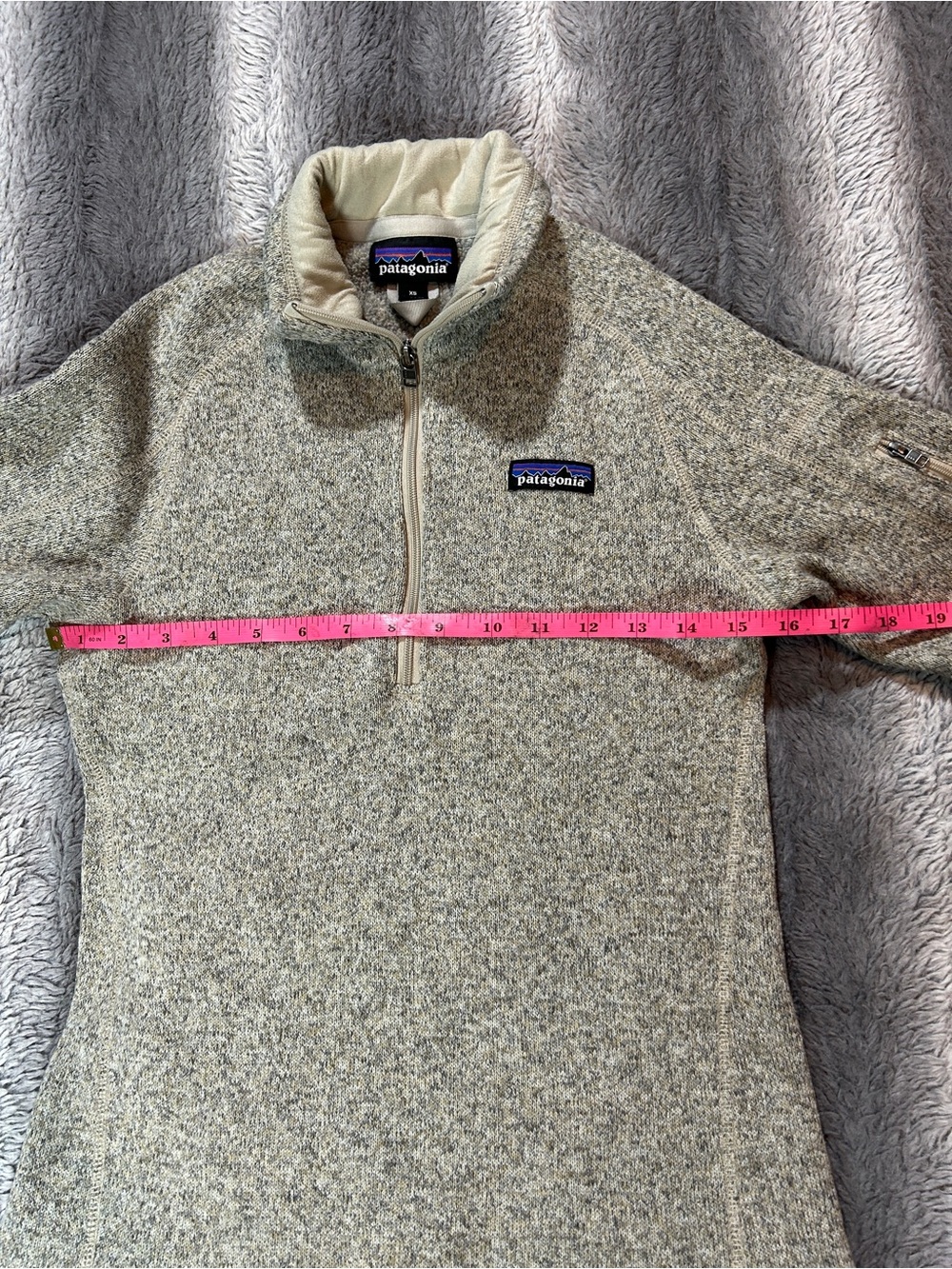 Patagonia Women's Better Sweater 1/4 Zip Fleece Pullover XS Oatmeal - Picture 5 of 11